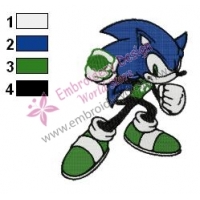 Sonic as Green Lantern Embroidery Design